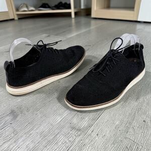⭐️Cole Haan Men's 11M Black Originalgrand Stitchlite Wingtip Textile Oxford